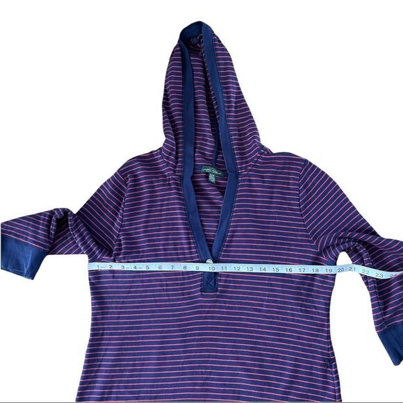 LRL Ralph Lauren Hoodie Sweater Striped Dress Sz XLARGE - Picture 6 of 12